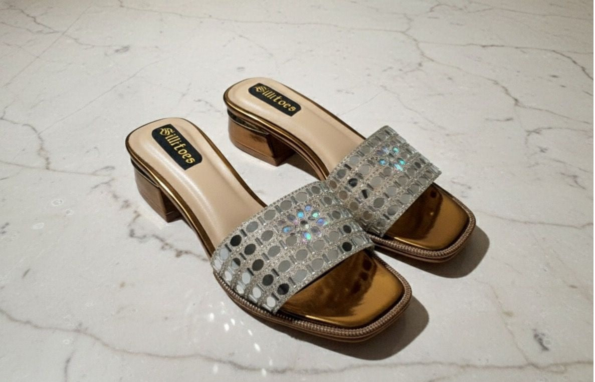 Classy sliver with 1 inch heel