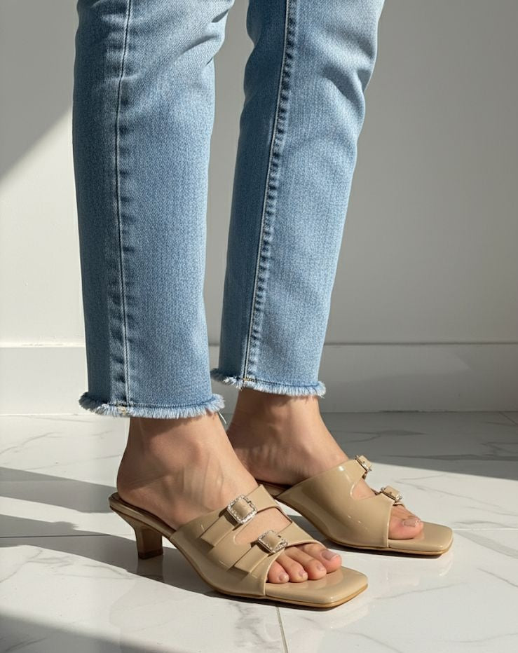 Latte luxe gloss heels