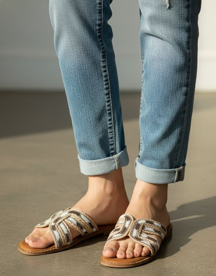 Braided/Beaded Crossover Slides